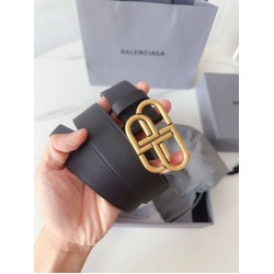 Premium Replica Balenciaga BB Belt with BB Logo Buckle 35mm Black Knockoff