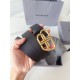 Premium Replica Balenciaga BB Belt with BB Logo Buckle 35mm Black Knockoff