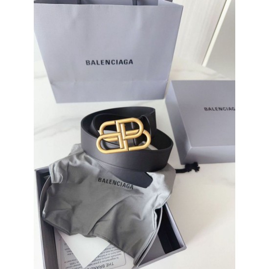 Premium Replica Balenciaga BB Belt with BB Logo Buckle 35mm Black Knockoff