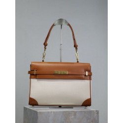 Premium Replica YSL Saint Laurent Manhattan Top-Handle Crossbody Bag Brown Knockoff