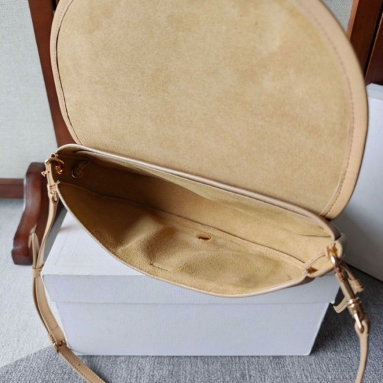 Premium Replica Celine Halfmoon Small Soft Triomphe Bag Apricot Knockoff
