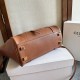 Premium Replica Celine Luggage Medium Tote Bag Soft Shiny Lambskin Brown Knockoff