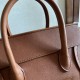 Premium Replica Celine Luggage Medium Tote Bag Soft Shiny Lambskin Brown Knockoff
