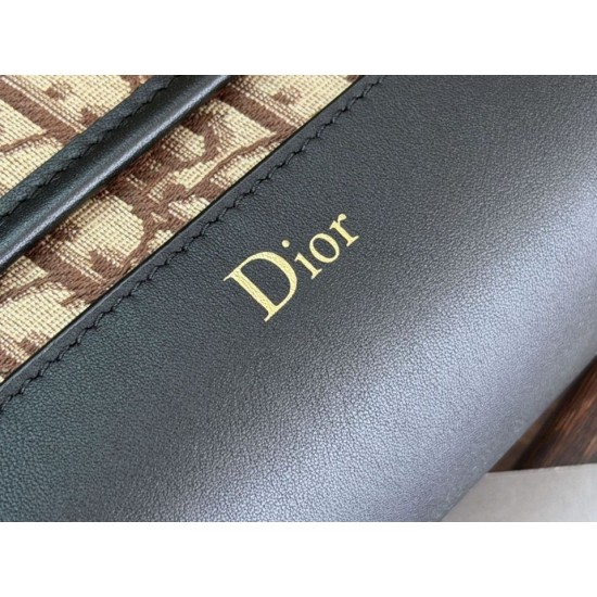 AAAAA Fake Dior Crossbody Bag Jett with brown oblique jacquard flap Replica Cheap Premium Replica Dior Crossbody Bag Jett with brown oblique jacquard flap Knockoff