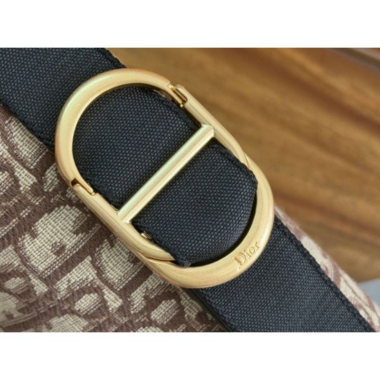 AAAAA Fake Dior Crossbody Bag Jett with brown oblique jacquard flap Replica Cheap Premium Replica Dior Crossbody Bag Jett with brown oblique jacquard flap Knockoff