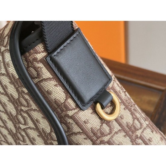 AAAAA Fake Dior Crossbody Bag Jett with brown oblique jacquard flap Replica Cheap Premium Replica Dior Crossbody Bag Jett with brown oblique jacquard flap Knockoff
