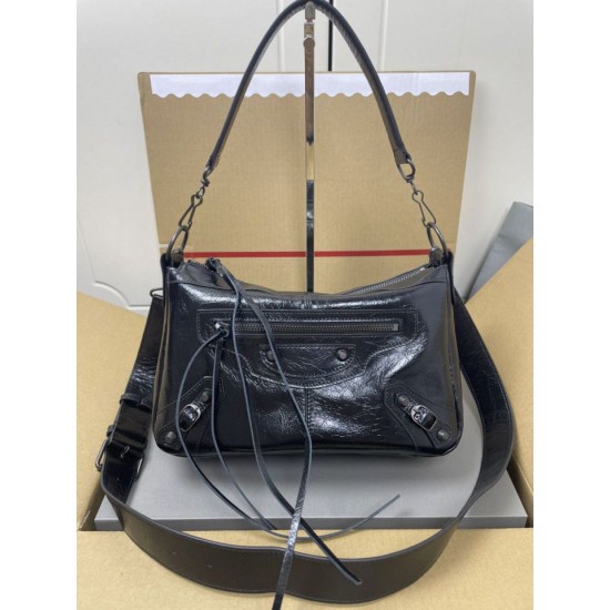 Premium Replica Balenciaga Le City classic shoulder bag black Knockoff