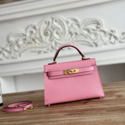Premium Replica Hermes Mini Kelly II Sellier Epsom bag orange Knockoff