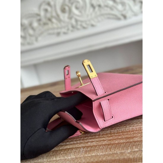 AAAAA Fake Hermes Mini Kelly II Sellier Epsom bag orange Replica Cheap Premium Replica Hermes Mini Kelly II Sellier Epsom bag orange Knockoff