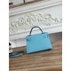 Premium Replica Hermes Mini Kelly II Sellier Epsom bag light blue Knockoff