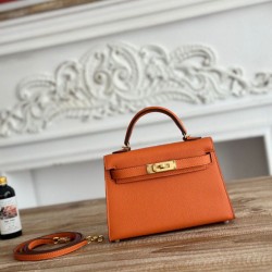 Premium Replica Hermes Mini Kelly II Sellier Epsom bag pink Knockoff