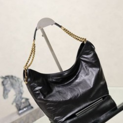 Premium Replica YSL Saint Laurent Hortense Hobo shoulder bag black Knockoff