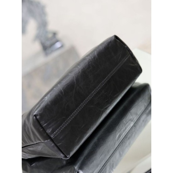 Premium Replica YSL Saint Laurent Hortense Hobo shoulder bag black Knockoff