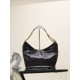 Premium Replica YSL Saint Laurent Hortense Hobo shoulder bag black Knockoff