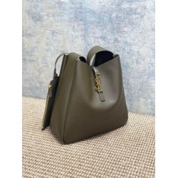 Premium Replica YSL Saint Laurent Le 5 à 7 large soft hobo bag light moss Knockoff