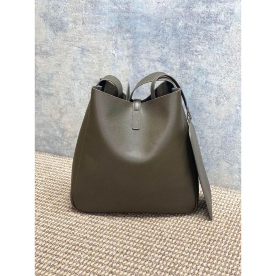 Premium Replica YSL Saint Laurent Le 5 à 7 large soft hobo bag light moss Knockoff