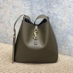 Premium Replica YSL Saint Laurent Le 5 à 7 large soft hobo bag light moss Knockoff