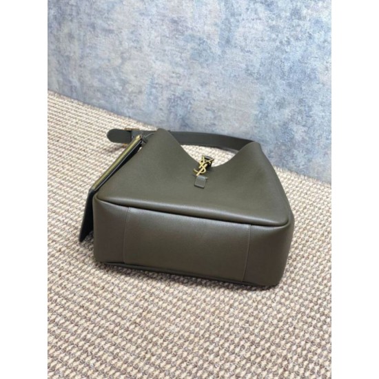 Premium Replica YSL Saint Laurent Le 5 à 7 large soft hobo bag light moss Knockoff