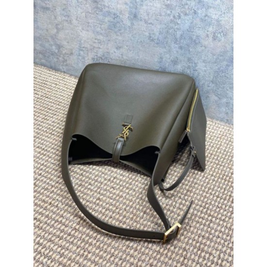 Premium Replica YSL Saint Laurent Le 5 à 7 large soft hobo bag light moss Knockoff