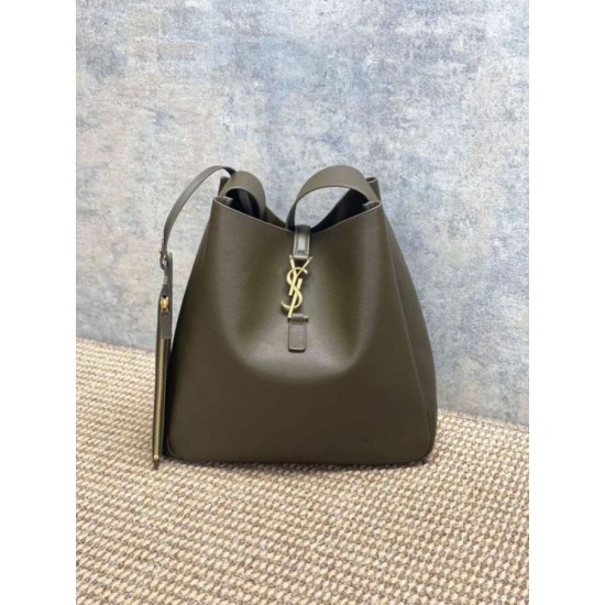 Premium Replica YSL Saint Laurent Le 5 à 7 large soft hobo bag light moss Knockoff