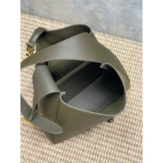 Premium Replica YSL Saint Laurent Le 5 à 7 large soft hobo bag light moss Knockoff