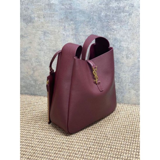 Premium Replica YSL Saint Laurent Le 5 à 7 large soft hobo bag burgundy Knockoff