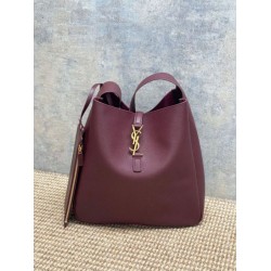 Premium Replica YSL Saint Laurent Le 5 à 7 large soft hobo bag burgundy Knockoff