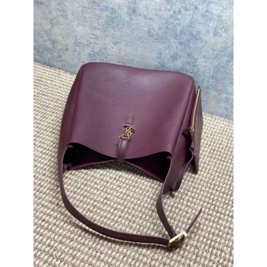 Premium Replica YSL Saint Laurent Le 5 à 7 large soft hobo bag burgundy Knockoff