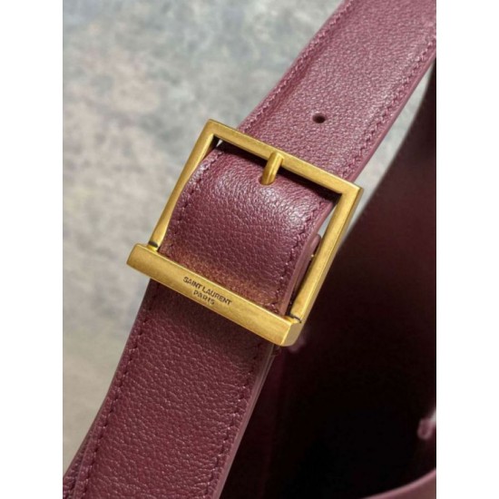 Premium Replica YSL Saint Laurent Le 5 à 7 large soft hobo bag burgundy Knockoff