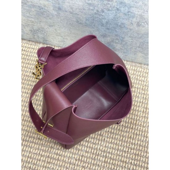 Premium Replica YSL Saint Laurent Le 5 à 7 large soft hobo bag burgundy Knockoff