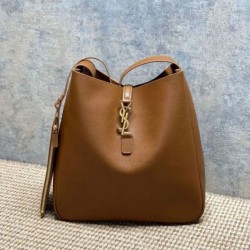 Premium Replica YSL Saint Laurent Le 5 à 7 large soft hobo bag brown Knockoff