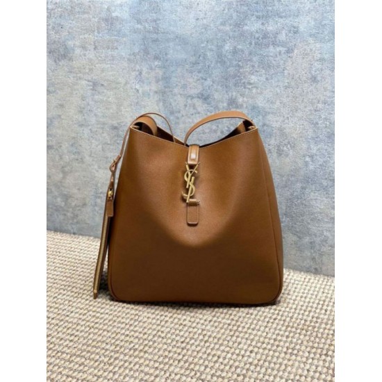 Premium Replica YSL Saint Laurent Le 5 à 7 large soft hobo bag brown Knockoff
