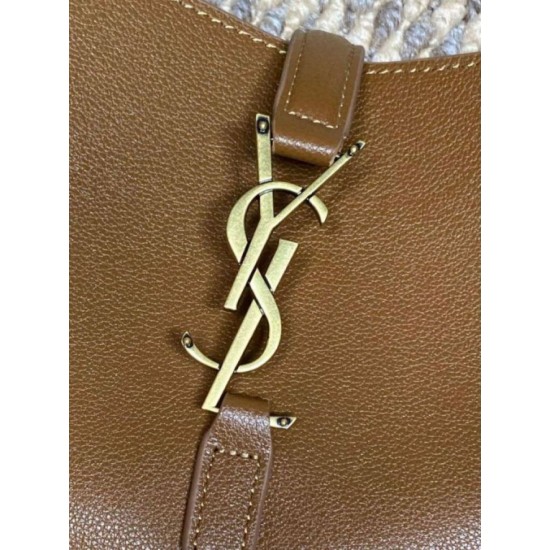 Premium Replica YSL Saint Laurent Le 5 à 7 small soft hobo bag brown Knockoff