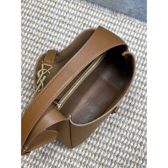 Premium Replica YSL Saint Laurent Le 5 à 7 small soft hobo bag brown Knockoff