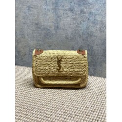Premium Replica YSL Saint Laurent Niki Raffia medium shoulder bag Knockoff