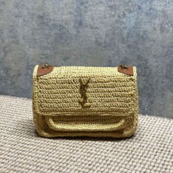 Premium Replica YSL Saint Laurent Niki Raffia medium shoulder bag Knockoff