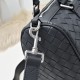 AAAAA Replica Bottega Veneta Intrecciato Duffel Bag in Black Fake Clone