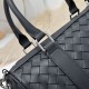AAAAA Replica Bottega Veneta Intrecciato Duffel Bag in Black Fake Clone
