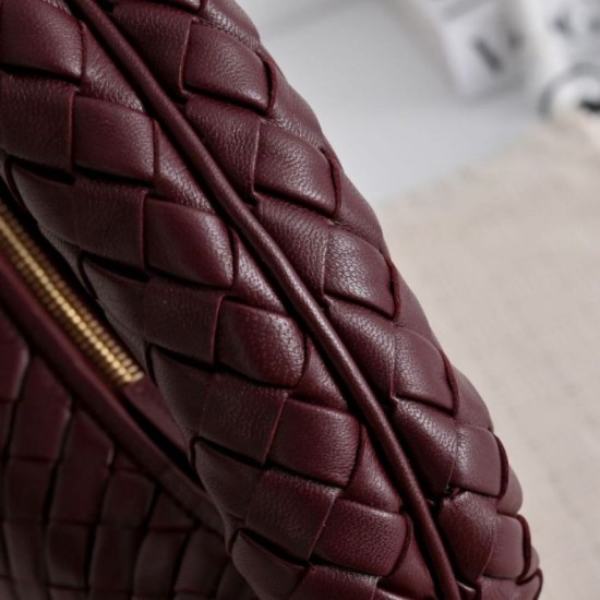 AAAAA Replica Bottega Veneta Intrecciato Medium Crossbody Bag in Burgundy Fake Clone