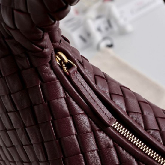 AAAAA Replica Bottega Veneta Intrecciato Medium Crossbody Bag in Burgundy Fake Clone