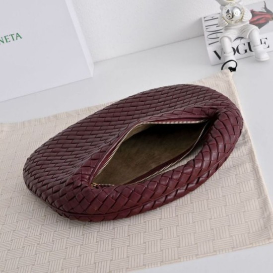 AAAAA Replica Bottega Veneta Intrecciato Medium Crossbody Bag in Burgundy Fake Clone