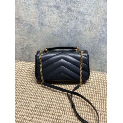 AAAAA Replica YSL Saint Laurent Loulou Small Quilted Bag in Black Fake Clone