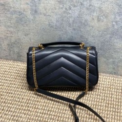 AAAAA Replica YSL Saint Laurent Loulou Small Quilted Bag in Black Fake Clone