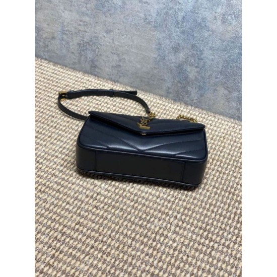 AAAAA Replica YSL Saint Laurent Loulou Small Quilted Bag in Black Fake Clone