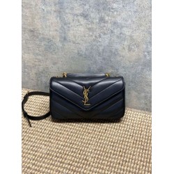 AAAAA Replica YSL Saint Laurent Loulou Small Quilted Bag in Black Fake Clone