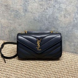AAAAA Replica YSL Saint Laurent Loulou Small Quilted Bag in Black Fake Clone