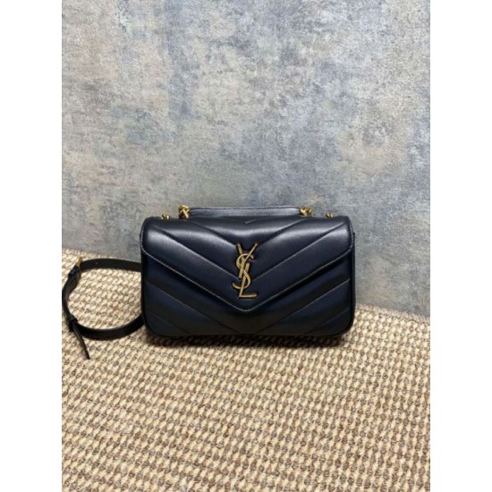 AAAAA Replica YSL Saint Laurent Loulou Small Quilted Bag in Black Fake Clone