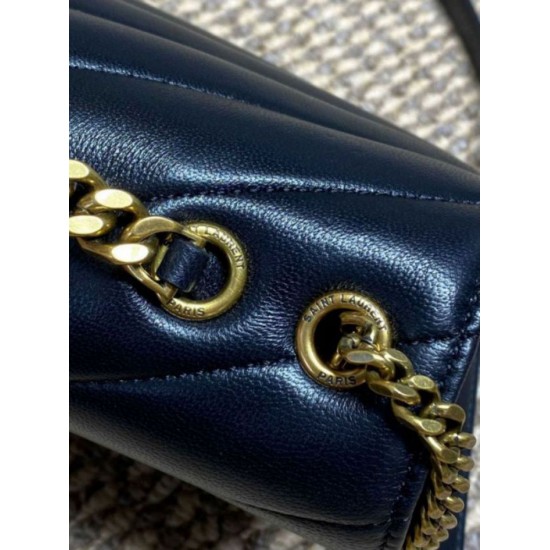 AAAAA Replica YSL Saint Laurent Loulou Small Quilted Bag in Black Fake Clone