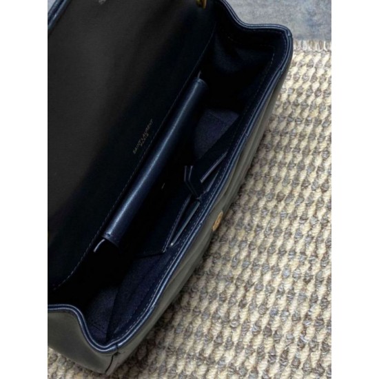 AAAAA Replica YSL Saint Laurent Loulou Small Quilted Bag in Black Fake Clone