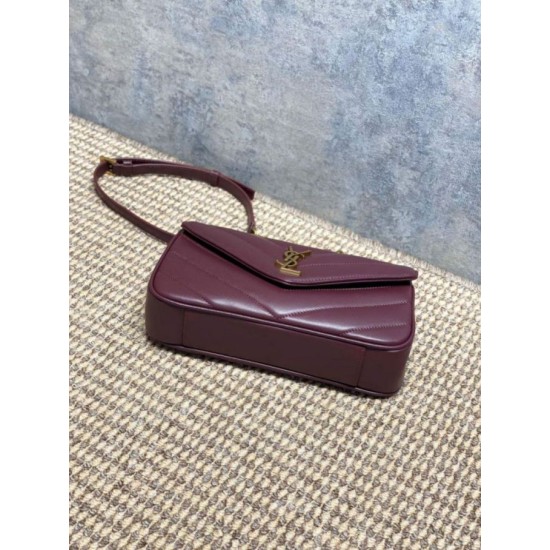 AAAAA Replica YSL Saint Laurent Loulou Small Quilted Bag in Burgundy Fake Clone
